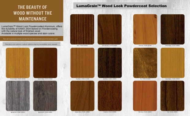LumaGrain™ Wood Look Powdercoating Options